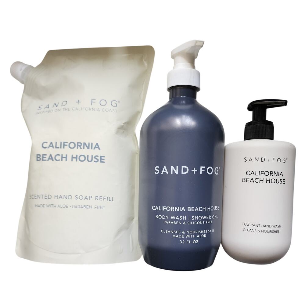 Sand + Fog California Beach House Refill, Hand Bottle & Shower Gel Bundle
